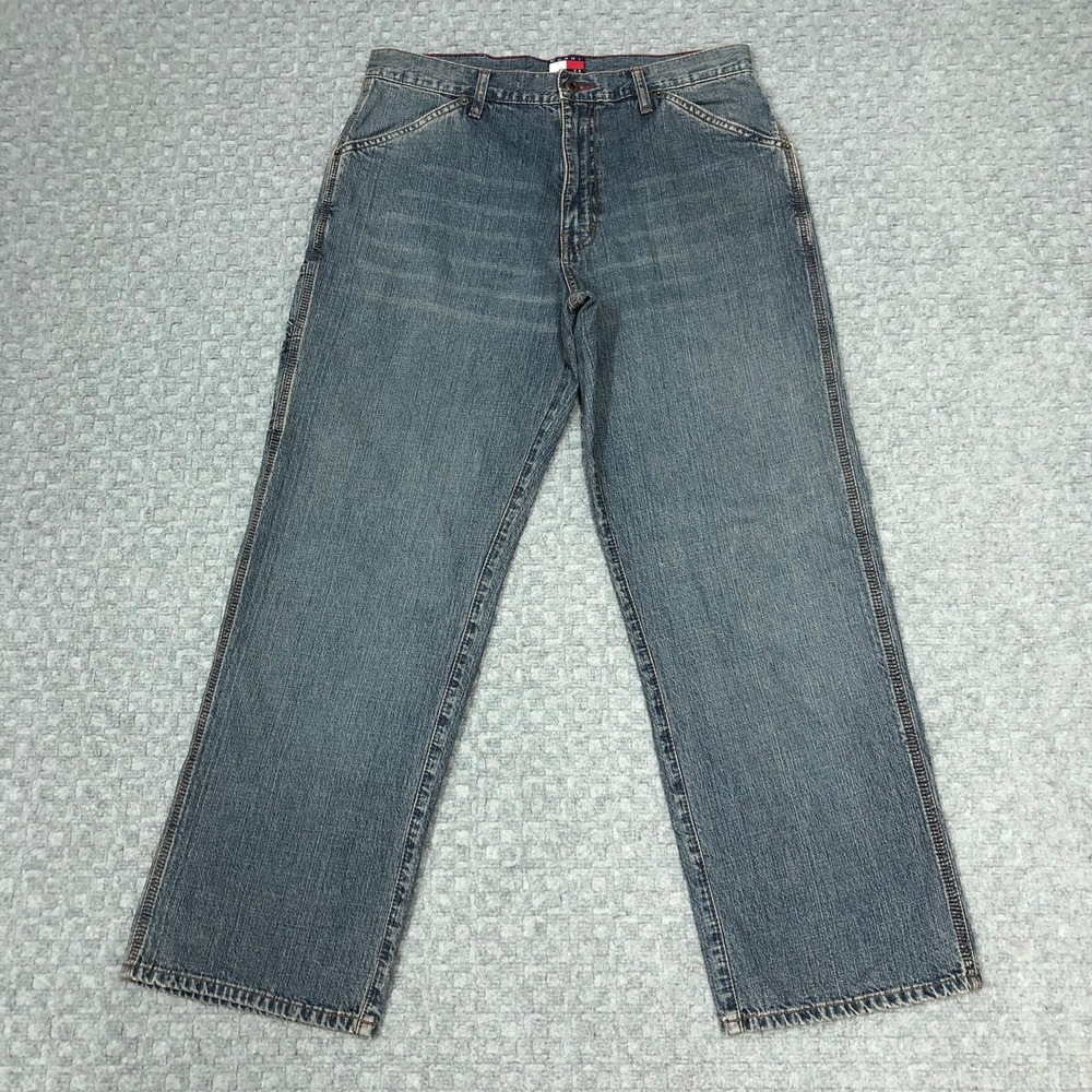 Tommy Hilfiger Miner Jean Jeans Mens 33x30 Blue Loose Fit Utility Carpenter New